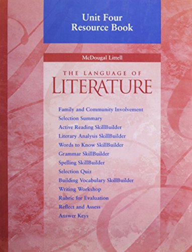 McDougal Littell Language of Literature: Resource Book Unit 4 Grade 7