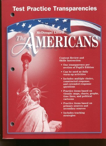 McDougal Littell The Americans: Test Practice Transparencies Grades 9-12