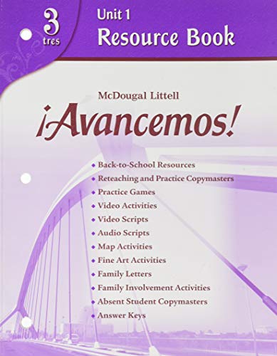 Avancemos!: Unit Resource Book 1 Level 3 (Spanish Edition)