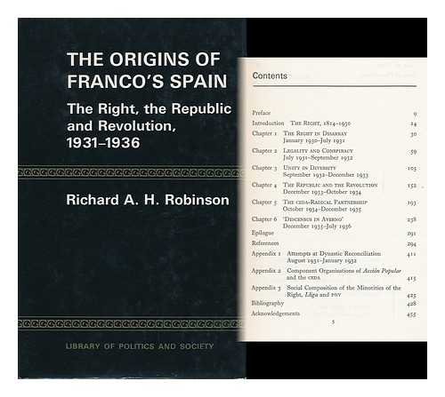 THE ORIGINS OF FRANCO'S SPAIN: THE RIGHT, THE REPUBLIC AND REVOLUTION, 1931-1936