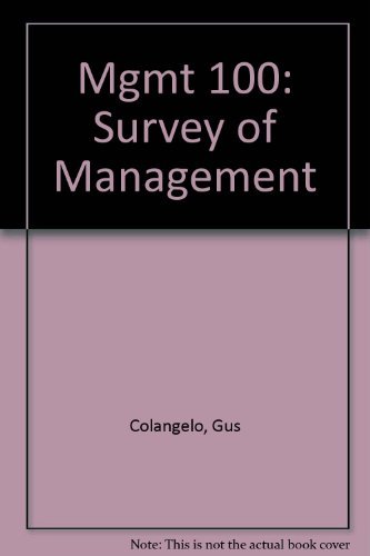 Mgmt 100: Survey of Management