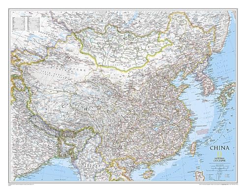 

National Geographic China Wall Map - Classic (30.25 x 23.5 in) (National Geographic Reference Map)