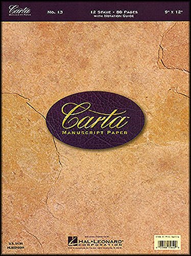 No. 13: Carta 12 Stave Manuscript paper (80 pages with Notation Guide)