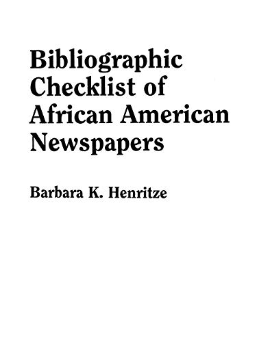Bibliographic Checklist of African American Newspapers (Paperback)