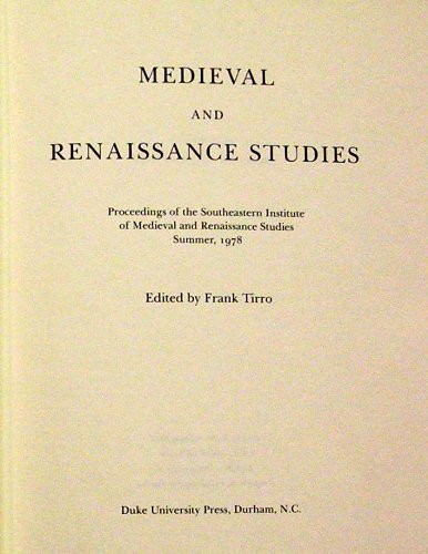 Medieval and Renaissance Studies 9: Proceedings of the Southeastern Institute of Medieval and Ren...