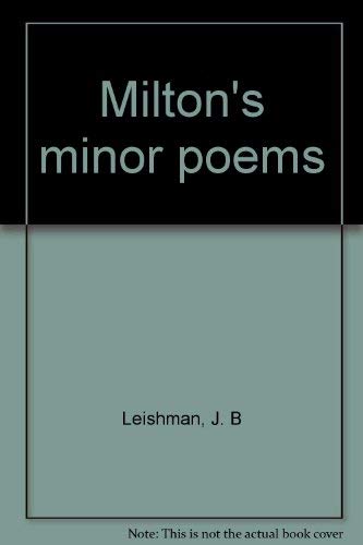 Milton's Minor Poems.; Edited with a preface by Geoffrey Tillotson