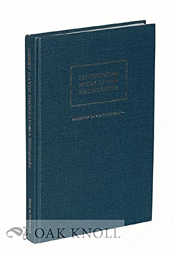 Henry David Thoreau : A Descriptive Bibliography (Series in Bibliography)