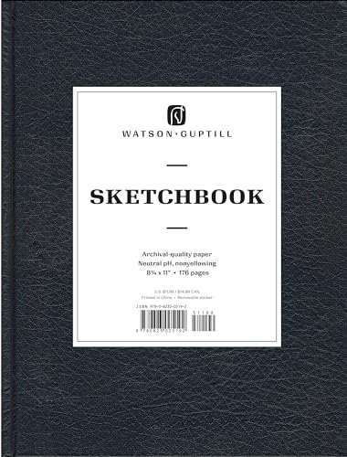 Sketchbook Black Cover 8 1/4 X 11'