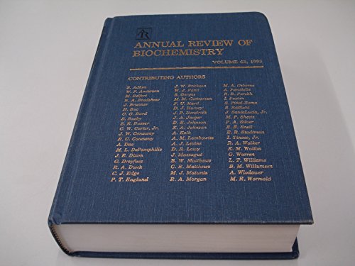 Annual Review of Biochemistry: 1993: 62