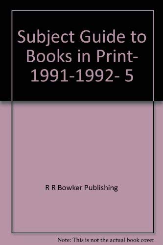 Subject Guide to Books In Print, 1991-1992
