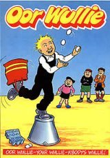Oor Wullie : Cover Picture : Wullie Juggling Standing on a Bucket