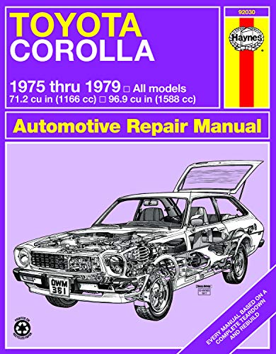 Toyota Corolla 1975 Thru 1979 All Models 71.2 Cu in