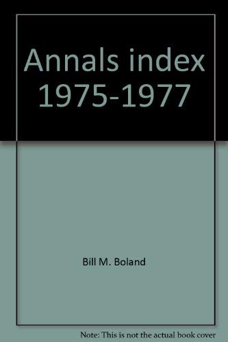 Annals Index (1975-1977)