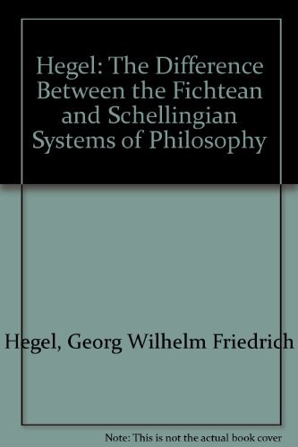 Hegel: The Difference Between the Fichtean and Schellingian Systems of Philosophy