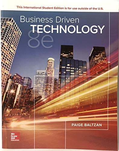 Business Driven Technology 8th International Edition (9781259924927)