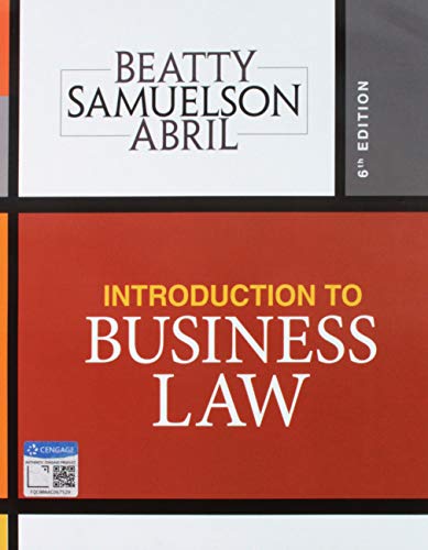 Bundle: Introduction to Business Law, 6th + MindTap Business Law, 1 term (6 months) Printed Access Card
Bundle: Introduction to Business Law, 6th + MindTap Business Law, 1 term (6 months) Printed Access Card