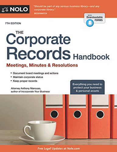 The Corporate Records Handbook : Meetings, Minutes and Resolutions