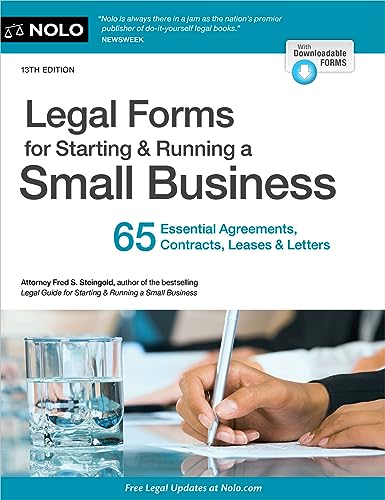 Legal Forms for Starting & Running a Small Business: 65 Essential Agreements, Contracts, Leases & Letters
Legal Forms for Starting & Running a Small Business: 65 Essential Agreements, Contracts, Leases & Letters