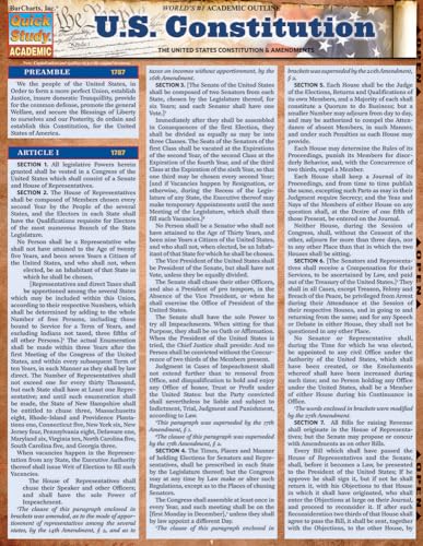 U.S. Constitution (Quickstudy: Academic)