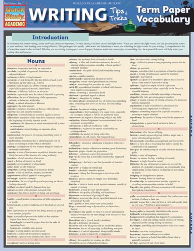 Writing Tips: Term Paper Vocabulary (Quick Study Academic)