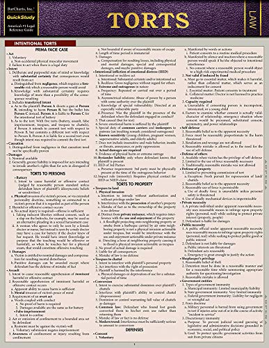Torts: Quickstudy Laminated Reference Guide (Law: Quick Study)