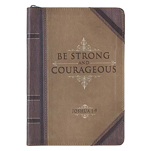 Journal Lux-Leather with Zipper Be Strong Joshua 1:9 (Hardback or Cased Book)