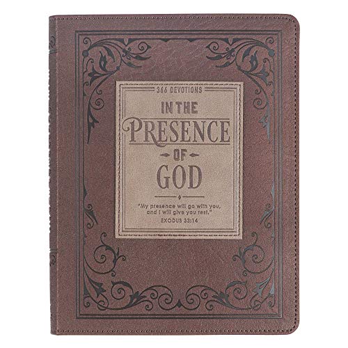 In The Presence of God Daily Devotional for Men and Women, Brown Faux Leather