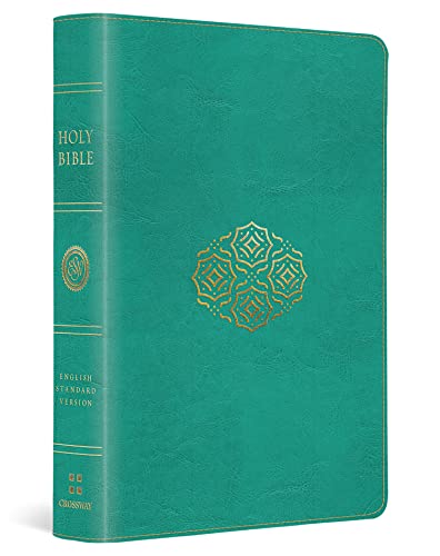 ESV Large Print Compact Bible (Trutone, Teal, Bouquet Design)