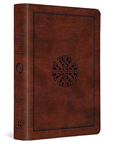ESV Large Print Compact Bible (TruTone, Brown, Mosaic Cross Design)