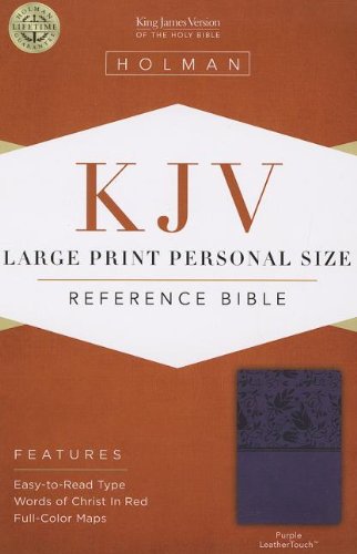 KJV Large Print Personal Size Reference Bible, Purple LeatherTouch