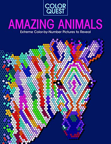 Color Quest Amazing Animals Extreme Color-by-Number Pictures to Reveal