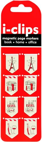 Paris i-Clips Magnetic Page Markers (Set of 8 Magnetic Bookmarks)
