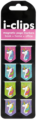 Unicorns i-Clips Magnetic Page Markers (Set of 8 Magnetic Bookmarks)