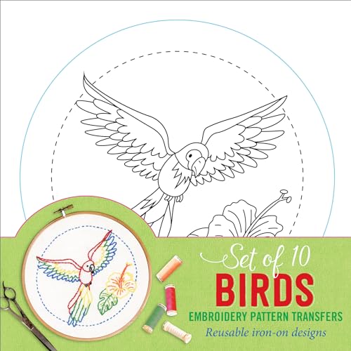 Birds Embroidery Pattern Transfers (set of 10 hoop designs!)