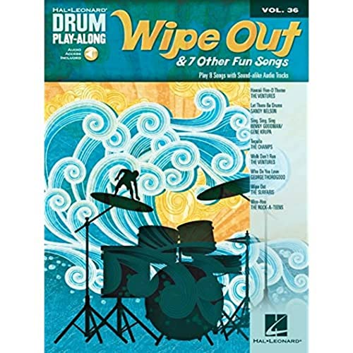 Wipe Out & 7 Other Fun Songs Drum Play-Along Volume 36 Book/Online Media