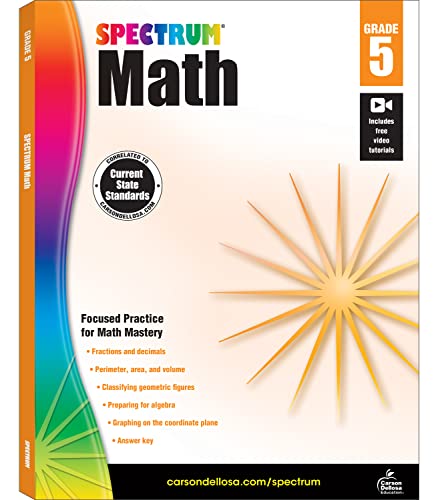 Spectrum Math Workbook, Grade 5 (Paperback or Softback)