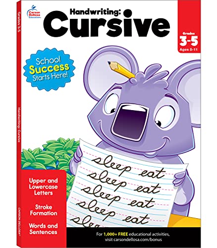 Cursive Handwriting Workbook for Kids - Handwriting Practice and Letter Tracing for Homeschool or Classroom
Cursive Handwriting Workbook for Kids - Handwriting Practice and Letter Tracing for Homeschool or Classroom