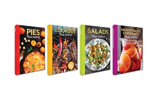 Recipes Made Simple 4 Cookbook Set-Includes Cookout, Cocktails, Salads and Pies