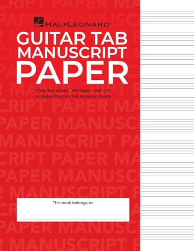 Guitar Tab Manuscript Paper