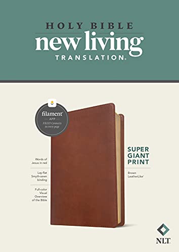 Holy Bible : Nlt Super Giant Print Bible, Filament Enabled Edition Red Letter, Leatherlike, Brown
Holy Bible : Nlt Super Giant Print Bible, Filament Enabled Edition Red Letter, Leatherlike, Brown