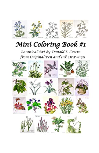 Mini Botanical Art Coloring Book : Pen & Ink Drawings