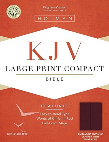 KJV Large Print Compact Bible, Pine Green Bonded Leather with Magnetic Flap
