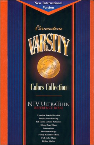 Cornerstone Varsity Holy Bible: Niv Ultrathin Reference, Orange Bonded Leather