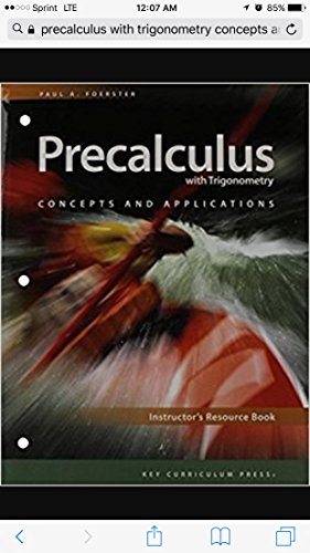 Precalculus with Trigonometry: Concepts and Applications, Instructor's Guide with CD