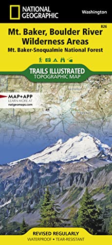 

Mount Baker and Boulder River Wilderness Areas Map [Mt. Baker-Snoqualmie National Forest] (National Geographic Trails Illustrated Map, 826)