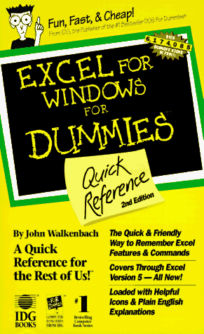 Excel for Windows for Dummies: Quick Reference: 2nd Edition