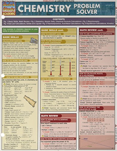 Chemistry Problem Solver (Quickstudy Reference Guides - Academic)