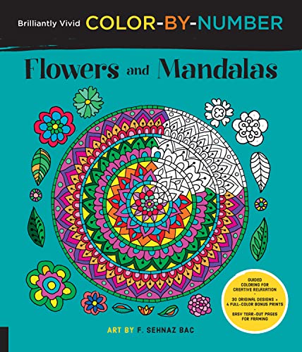 Brilliantly Vivid Color-by-Number: Flowers and Mandalas Format: Paperback
Brilliantly Vivid Color-by-Number: Flowers and Mandalas Format: Paperback