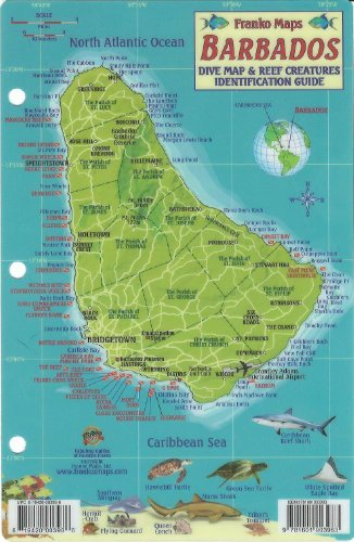 Barbados Dive Map & Reef Creatures Guide Franko Maps Laminated Fish Card