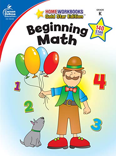 Carson Dellosa | Beginning Math Workbook | Kindergarten, 64pgs (Home Workbooks)
